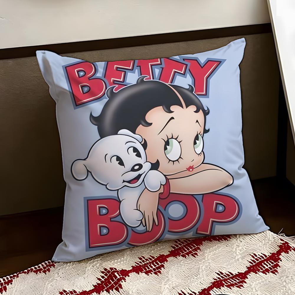 Cute BBetty BBoop Cushion Cover Reversible Soft Durable Pillow Cover Home Car MultiScene Use for Daily Comfort