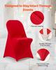 50 Pcs Red Chair Covers, Polyester Spandex Chair Cover, Stretch Slipcovers for Wedding Party Dining Banquet Flat-Front Chair Covers, Fits Chair
