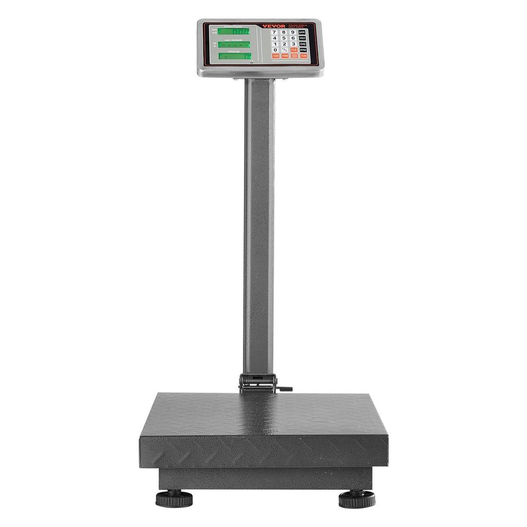 Computing Digital Platform Scale, 300 kg Load, 50 g High Accuracy, Electronic Floor Scale with LB/KG, Tare, Price Calculator, AC/DC Power Supply, Fit