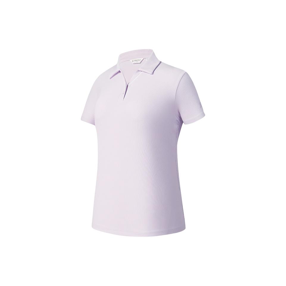 Fila Golf Series Fashion Classic Versatile Cool Breathable Comfortable Sweet Regular Short Sleeve Polo Women Tops Cloud-Purple A11W535114FVT