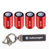 VEMZG1 Car Tire Wheel Valve Caps Cover Suede Car Key Chain Ring Keychain For VW R GTI Polo Golf Passat Tiguan Arteon Touareg ID.3 Jetta