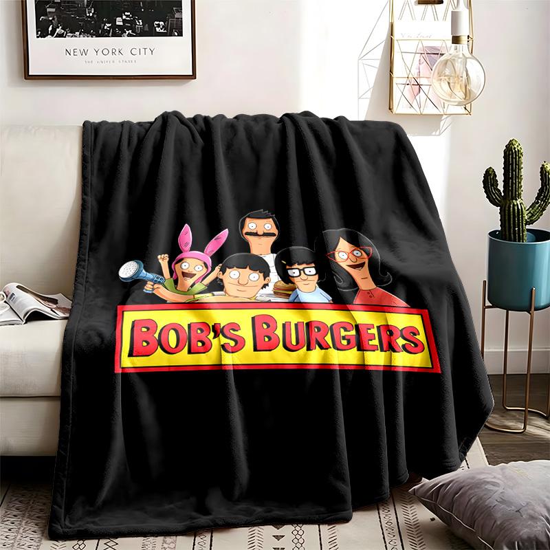 Плед с тематикой Bob's Burgers, подходит для дивана, кемпинга и путешествий, изготовлен из мягкого фланелевого материала, идеальный подарок для таких случаев, как день рождения