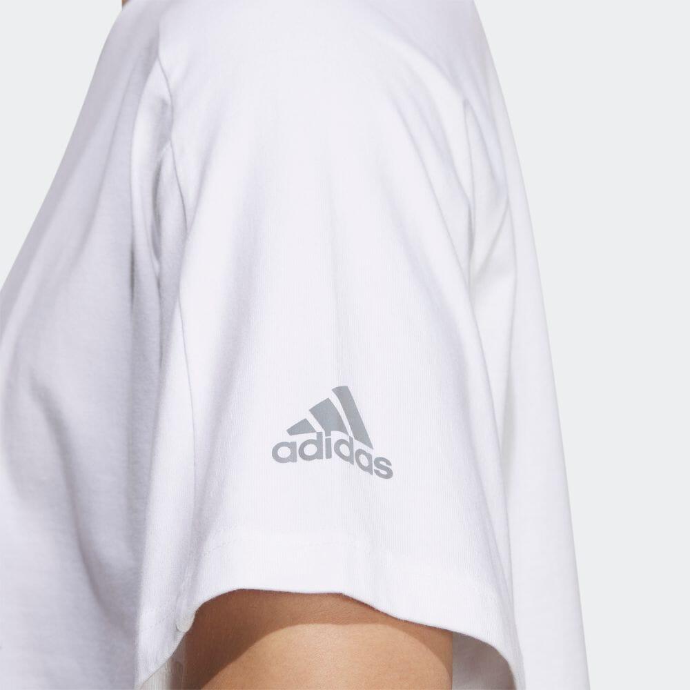 adidas Футболка с круглым вырезом и логотипом, мужские топы, белая IA9430
