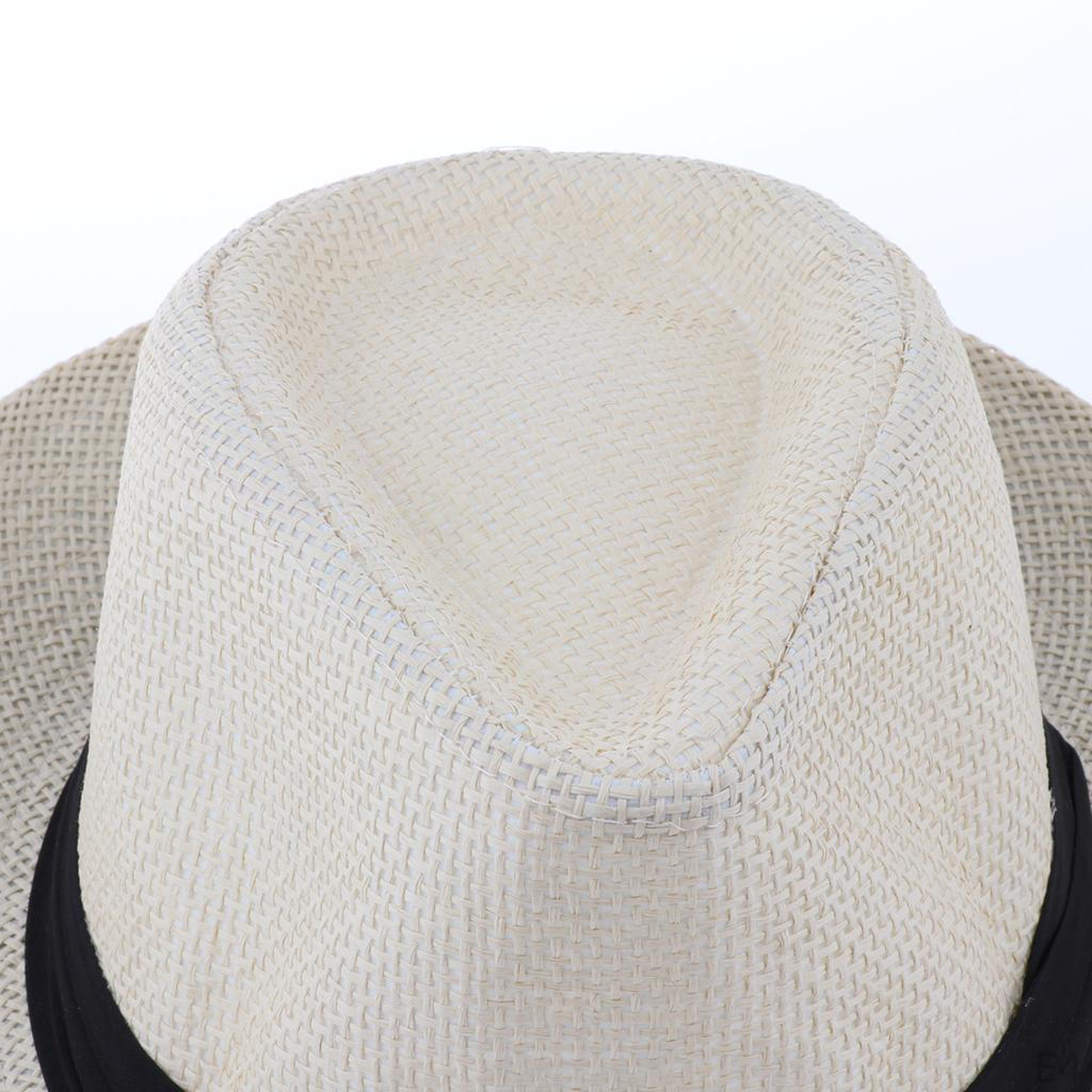 Adult Straw Panama Hat, Sombrero Fedora Trilby Cap, Wide Brim Sunhat, Fancy Dress Sunbonnet