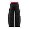 Unisex Wide-Leg Cargo Pants With Contrast Letter Print Relaxed Fit Mid-Rise Elastic Waist Cotton Blend