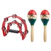 SALUDABLE Musical Instrument Percussion Set with 1 Tambourine and 2 Maracas for Concerts and Karaoke