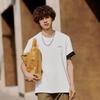 Li-Ning Выходные молодежные спортивные модные модели ретро-футболки с круглым вырезом и коротким рукавом, свободные повседневные хлопковые футболки унисекс, топы цвета слоновой кости AHSU689-3