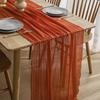 Cheesecloth Table Runner 80x300cm Boho Gauze Table Runner Rustic Solid Color Table Cloth for Wedding Party Bridal Shower Decoration