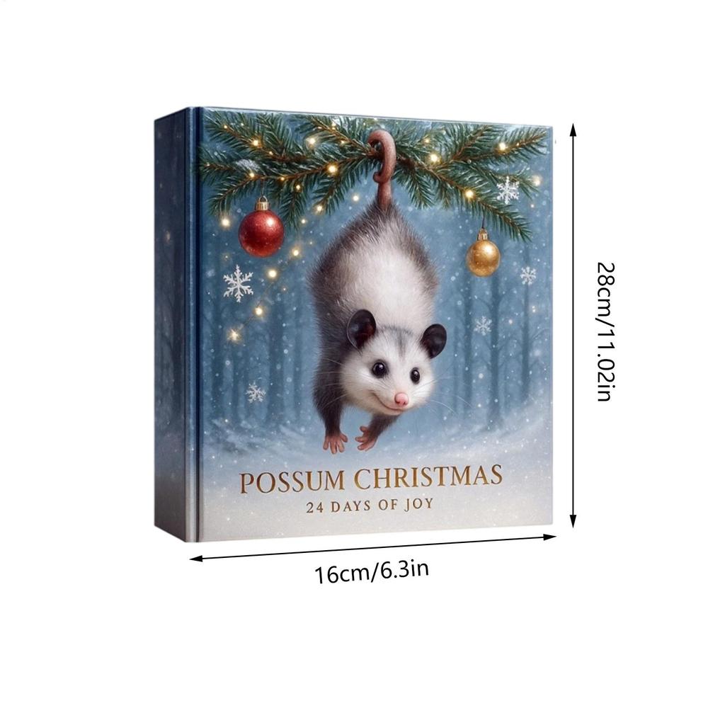 2025 Рождественский календарь обратного отсчета Опоссум 24-дневный Рождественский праздничный обратный отсчет Акриловый кулон Рождественский коллекционный подарочный набор