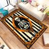 "Vintage Skeleton with Floral Frame" Patterned carpet, non slip mat suitable for living room and bedroom sofas