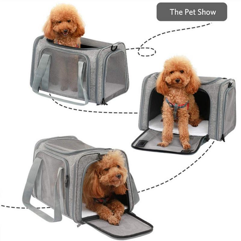 Pet Car Carrier Bag Foldable Portable Soft Side Backpack Dog Pet Carriers Dog Breathable Cat Bag For Small Dogs Cats Outgoing