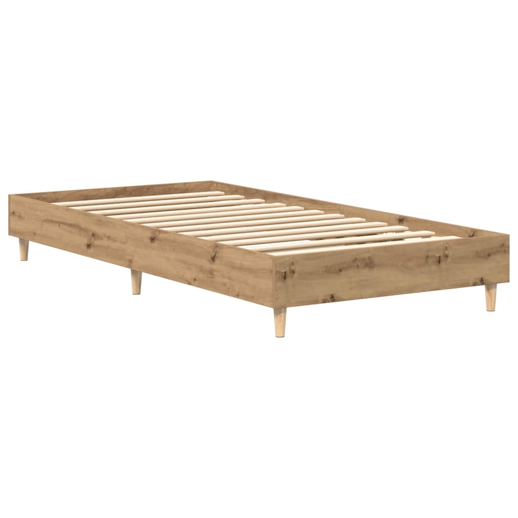 Bed Frame without Mattress Artisan Oak 75x190 cm Wood Based Material