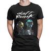 Мужские футболки Daft Punk Электронная группа Забавная футболка из чистого хлопка с коротким рукавом Футболки с круглым вырезом Топы Идея для подарка