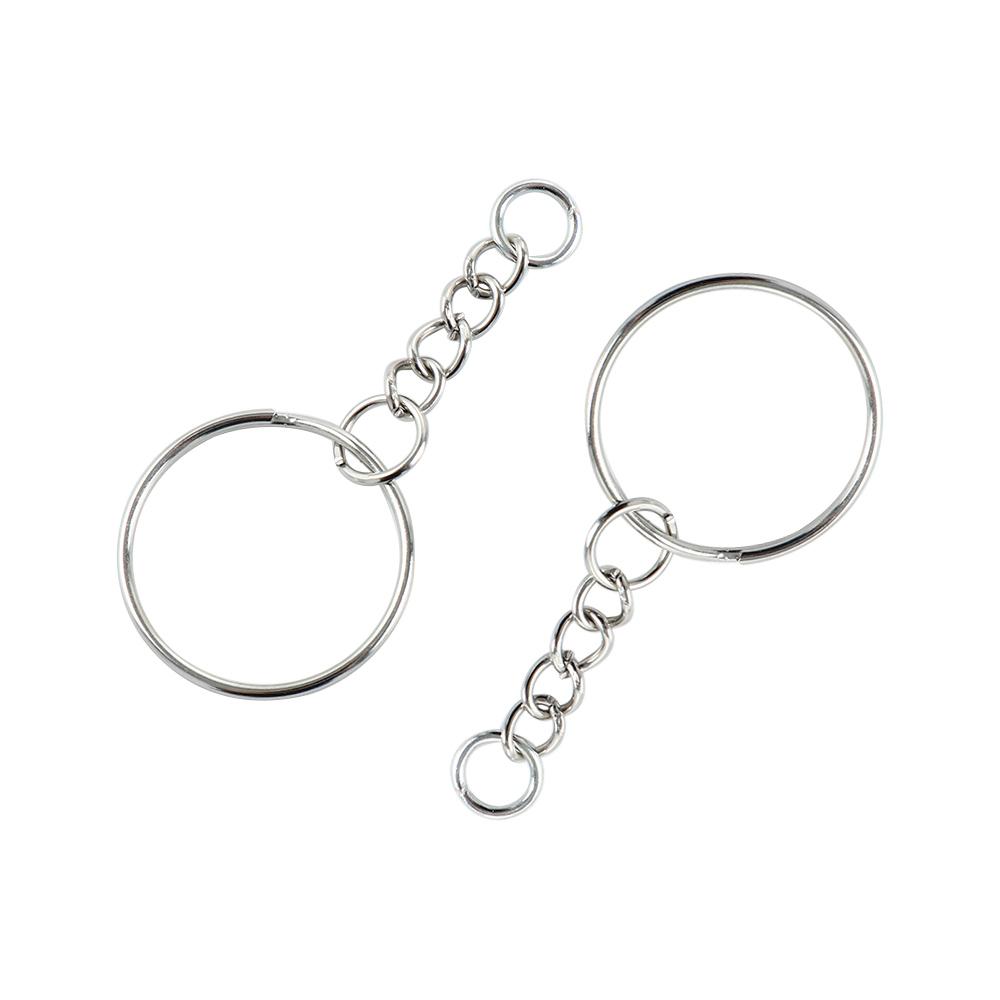 Jewelry DIY Blank Split Metal Keyfob Key Ring Keychain Pendant Holder