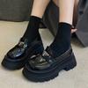 Женские туфли на платформе, новые, увеличивающие рост, из маленькой кожи, в британском стиле, модные, высокого класса, ретро, одинарные туфли