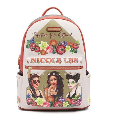 NICOLE LEE USB12769L Антикварный рюкзак 21 л с USB-портом Рюкзак Большая сумка Bijou Travel Веганская кожа Веганский Nicole Lee SDGs Экологичный рождественский подарок