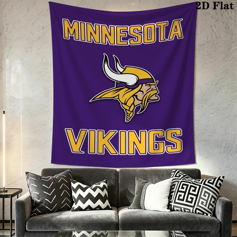 Minnesota Vikings Wall Tapestry Aesthetic Wall Hanging Printed Fabric Blanket Decorative Tapestries for Bedroom Living Room Home Decor