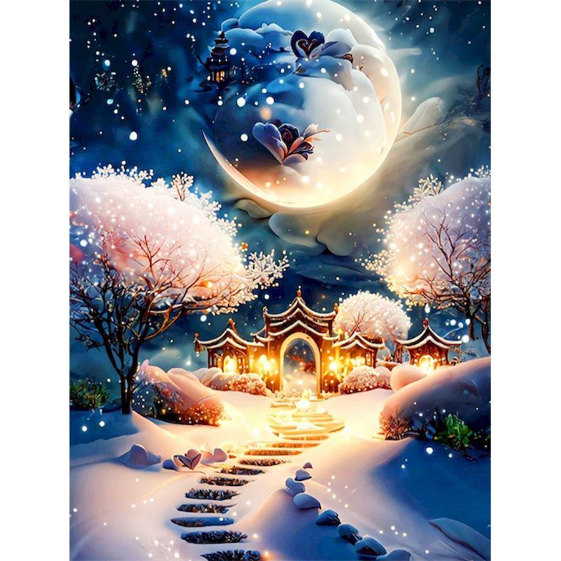 5d алмазная живопись Зимний дом наборы пейзажей Diy Алмазная вышивка крестиком мозаика художественный подарок домашний декор