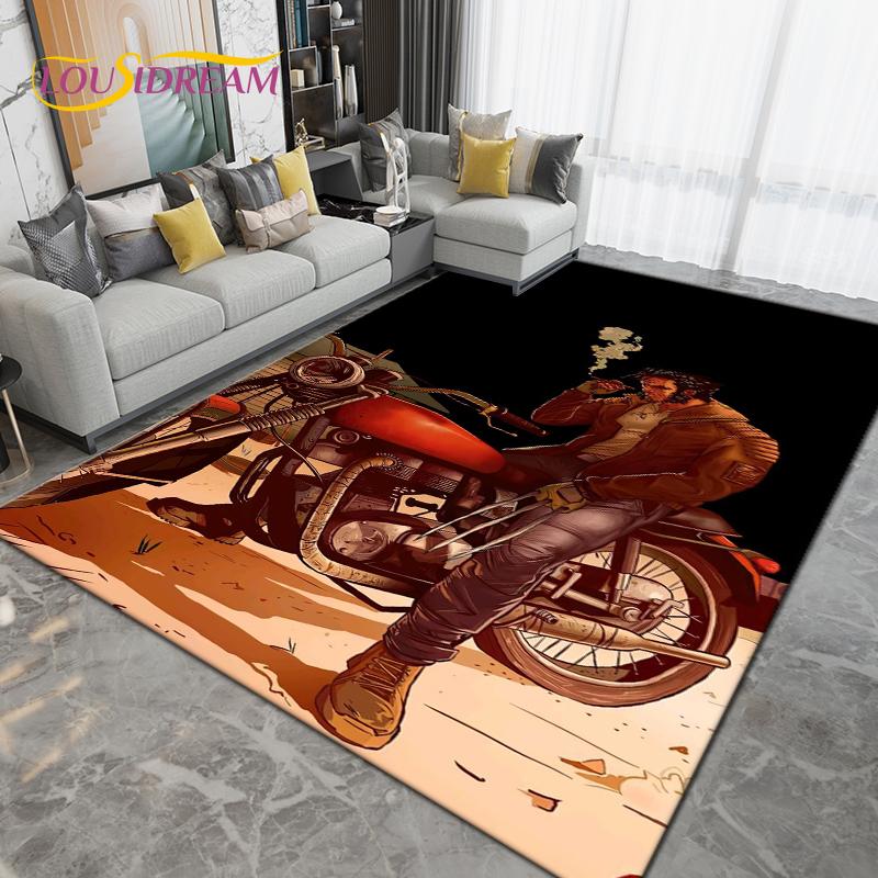 Ретро винтажный мотоциклетный коврик, большой ковер, ковер для гостиной, спальни, дивана, кухонный коврик для ванной комнаты, нескользящий напольный коврик в подарок