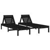 VidaXL Chaises longues 2 pcs noir 199,5x60x74 cm bois massif de pin 825074