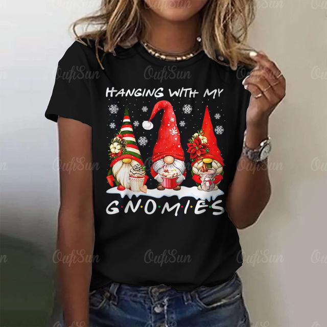 Праздничная женская футболка, рождественская футболка для женской футболки, летние модные футболки для девочек, топ, повседневная элегантная красивая одежда с 3d принтом