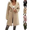 Women's Loose Casual Solid Color Hooded Cardigan Long Sleeved Jacket Fashionable Jacket