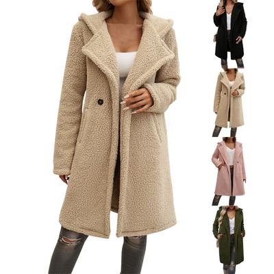 Женская свободная повседневная однотонная куртка с капюшоном и длинными рукавами, модная куртка