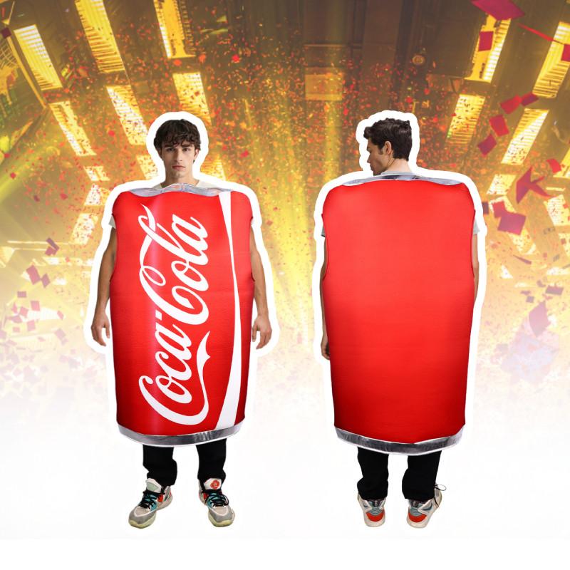 Модный косплей-костюм Cocacola из мягкого полиэстера, идеально подходит для тематических сценических мероприятий