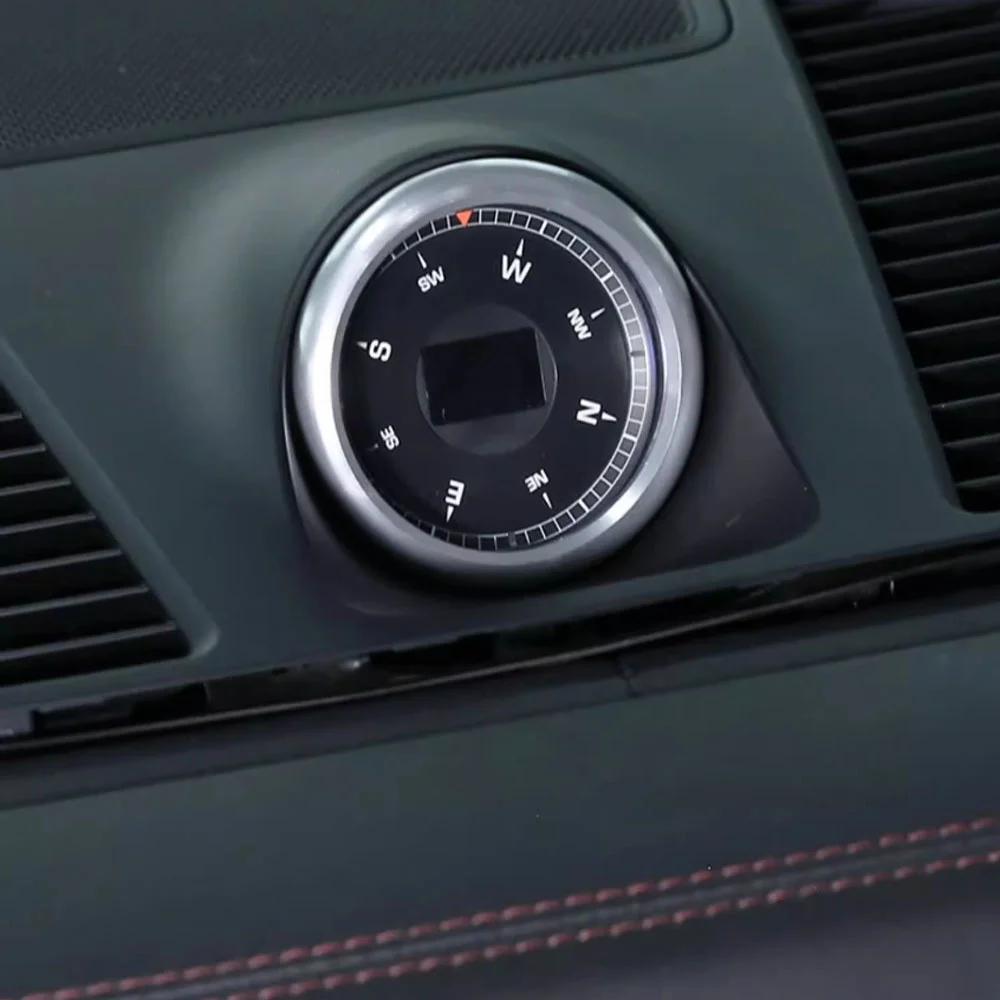 Alloy Center Console Clock Ring Trim for Porsche Panamera 2010-2016 718 911 Cayenne Macan 2014-2022 Interior Moulding