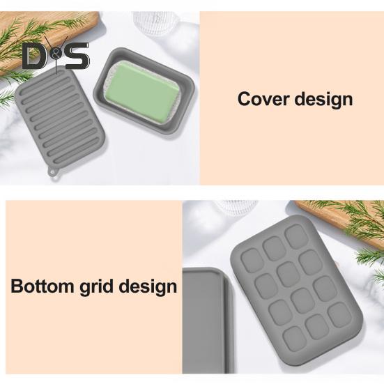 Герметичный силиконовый дорожный мыльница с дренажной крышкой, компактный дизайн, переносной контейнер для мыла, держатель для мыла