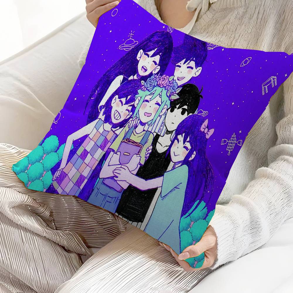 Cute Cartoon Omori Game Pillow Cushion Cover Pillowcase Living Room Sofa Home Decor