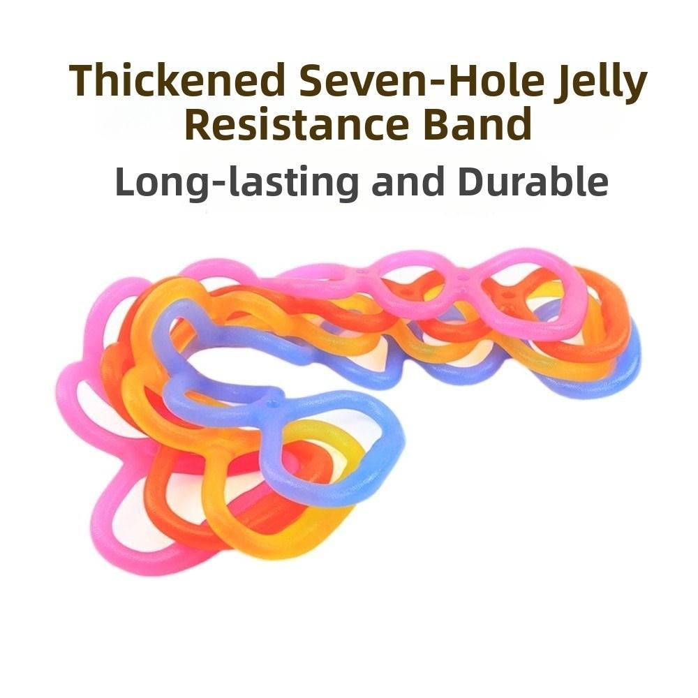 Portable Size Physical Stretch Resistance Band 7 Ring Pull Up Assist Band Arm Exercise