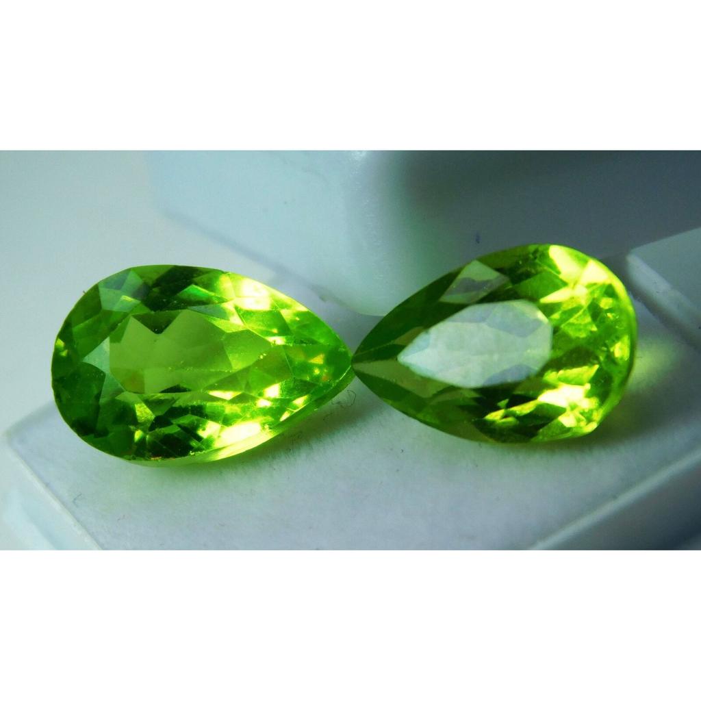 NATURAL Peridot Green 8 to 10 Ct Stone Gemstone PEAR CUT Faceted