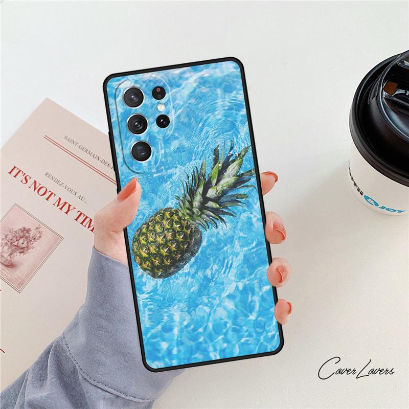 Летний Фруктовый Чехол-Ананас для Samsung Galaxy S24 S25 S23 S22 Ultra Note 10 20 Plus S20 S21 FE