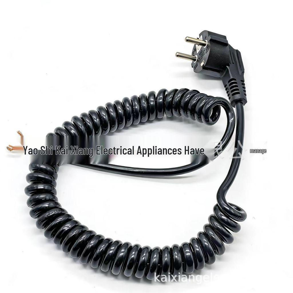 European Standard 3-Core Retractable Spring Extension Power Cord with Plug Socket
