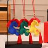 Year of The Horse Mascot Cartoon Horse Keychain Handmade Fluffy Pony Bags Charm Chinese Zodiac Inspired Ornament