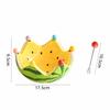 Creative Watermelon Fruit Bowl Ceramic Fruit Fork Set, Large Capacity Coffee Table Fruit Dish with Cute Decor for Living Room