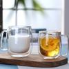 Прозрачная кофейная чашка с двойными стенками, термостойкое боросиликатное стекло, для бара, чая, молока, сока, воды, стакан для эспрессо