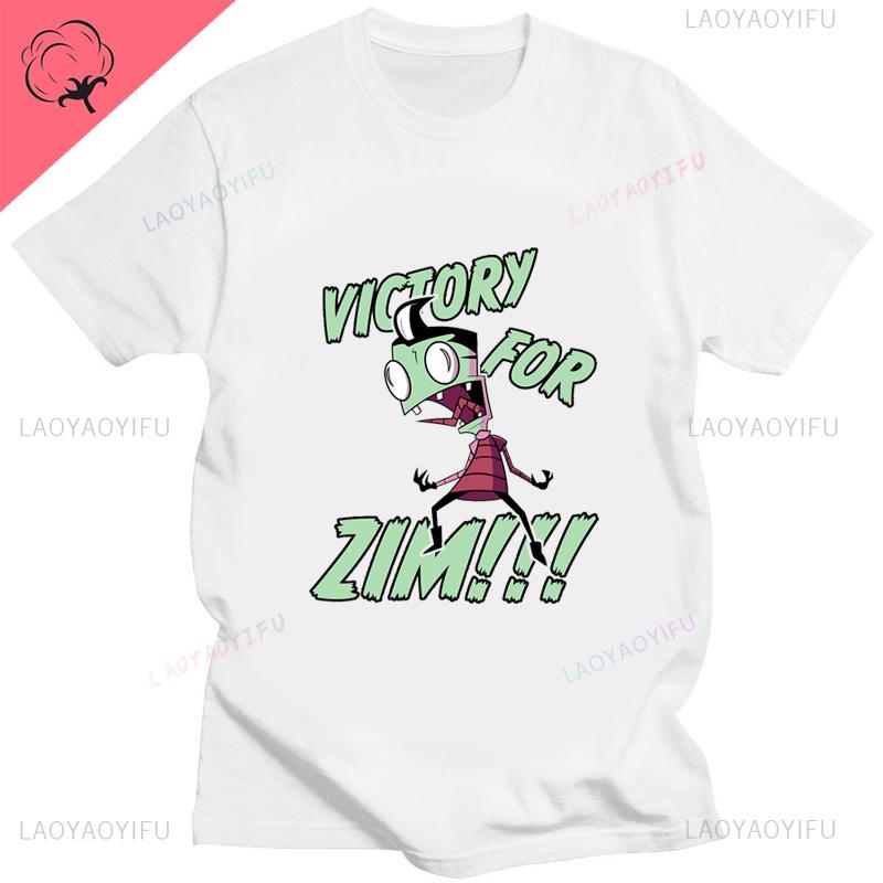 Kawaii Invader Zim Invader Gir Graphic T Shirt Zim Image Cartoon T Shirt Unisex Women Retro Tee Shirt Fashion Shirt Streetwear Tops