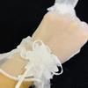 Mesh Full Finger Lace Bow Wedding Dress Accessories Bride Gloves Wedding Gloves Performance Mittens