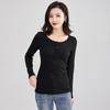 New Women's Fashion Base Top Temperament Women's Slim Fit Round Neck Long Sleeves T-shirt
