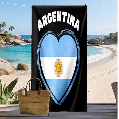 Аргентина Национальная сборная по футболу Печатное Пляжное Полотенце Быстросохнущее Мягкое Полотенце Портативное Большое Прямоугольное Пляжное Одеяло для Путешествий Бассейна
