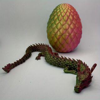 6,5 см Яйцо с чешуей дракона + 15 см Дракон Новый 3D-печать Дракон Летающий Дракон Вращающийся Сочлененное крыло Дракон Домашний декор