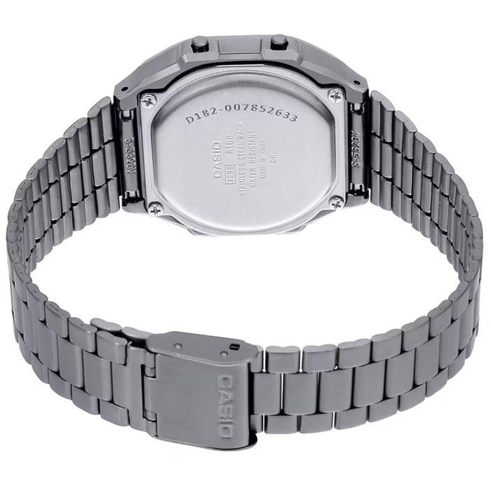 Casio G-Shock Unisex A168WGG-1BVT цифровые винтажные часы серебристые