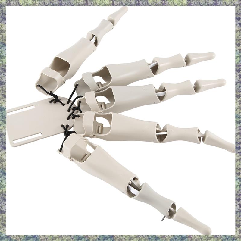WON 1 Set White Plastic Realistic Skeleton Hands Horror Ghost Claw Props Finger Glove