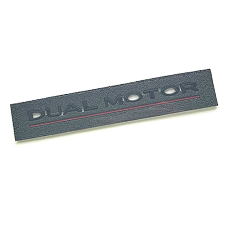 3D Raised DUAL MOTOR Emblem for Tesla Model 3 Y X S,Car Rear Trunk ABS Decal Emblem Stickers Automobile Refitting Mark