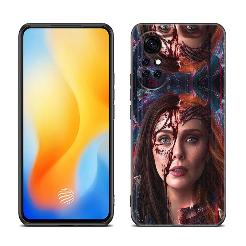 Силиконовый чехол Scarlet Witch Black для Huawei Nova 11 12 Ultra 9 10 SE Pro 11E 11i 12i Y70 Plus Y60 Y61 Y71 Y72 Y90 Y91
