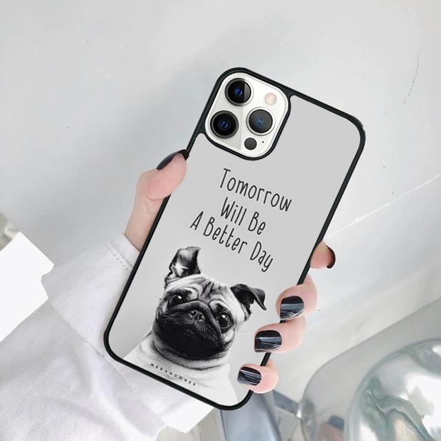 МИНУЛАЯ ЩЕНЯЧЬЯ СОБАКА МОПС Чехол для телефона Для iPhone 17 Air 16 15 14 SE 2020 11 12 13 Pro MAX Plus