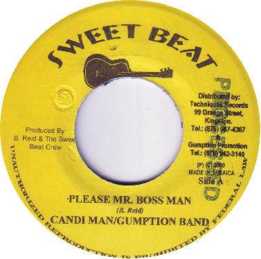 7inch Record CANDY MAN GUMPTION BAND Please Mr. Boss Man NONE Sweet Beat 2000 Jamaica Reggae Ska Dub Used