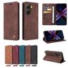Ретро Матовый Роскошный Кожаный Флип-Кошелек Чехол для Телефона для Xiaomi Poco M7 Pro X7 X6 X5 X3 M6 Pro F6 F5 Pro Присоска Задняя Крышка Оболочка